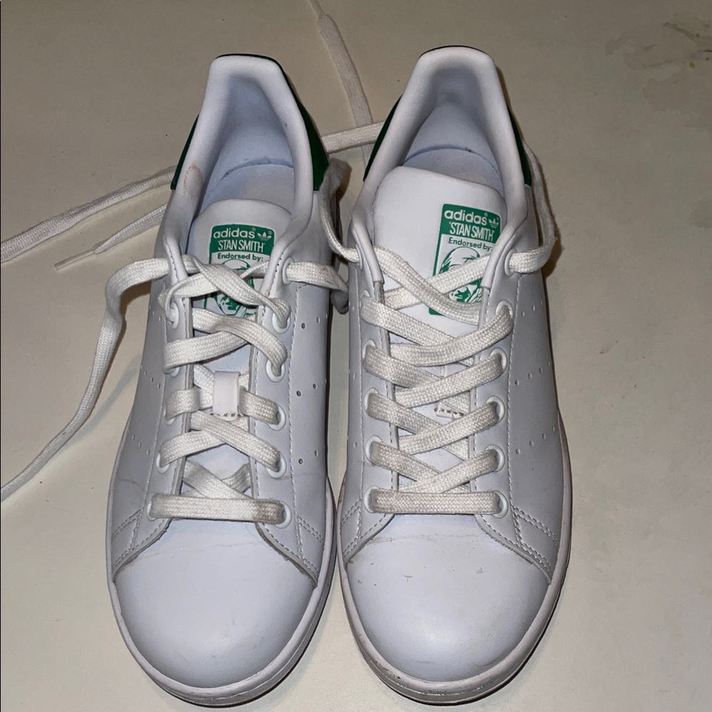 Adidas Stan Smith White and Green Sneakers